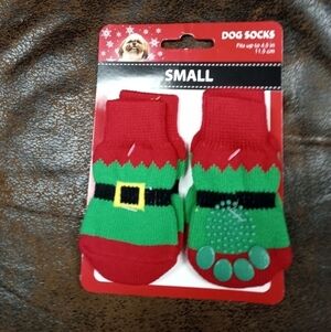 New Christmas Elf Dog Socks Size Small S